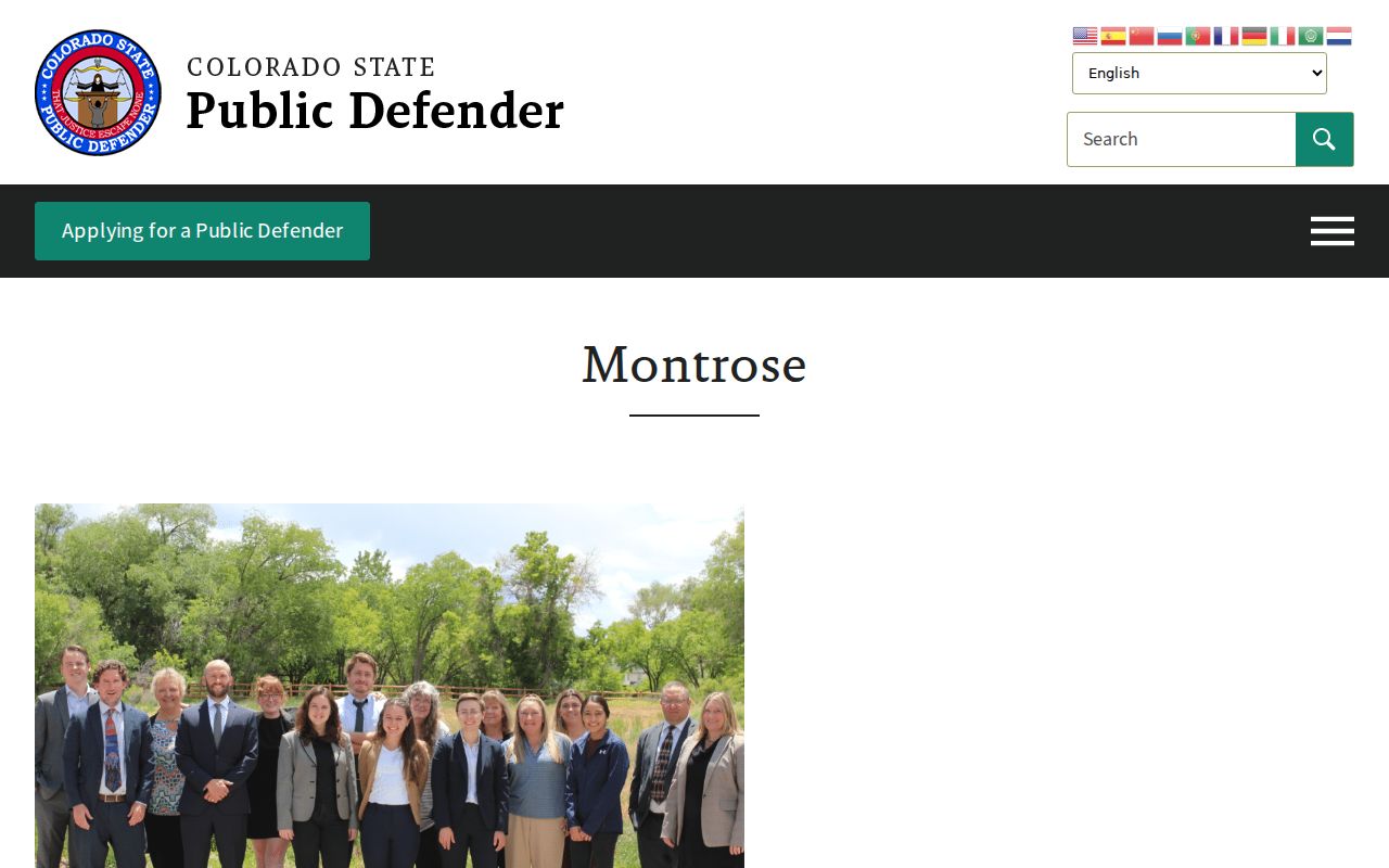 Montrose County criminal court case Public Defender office information