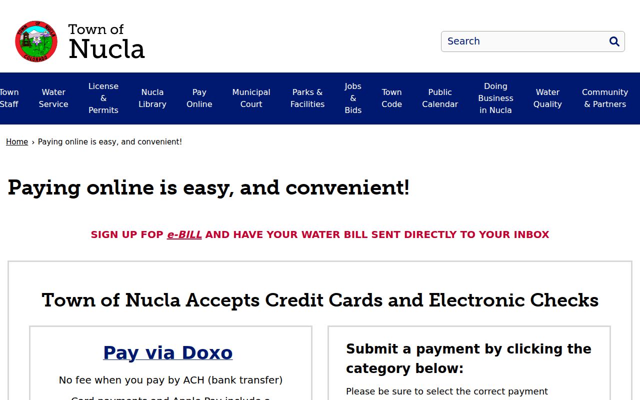 Nucla criminal court cost payment channel