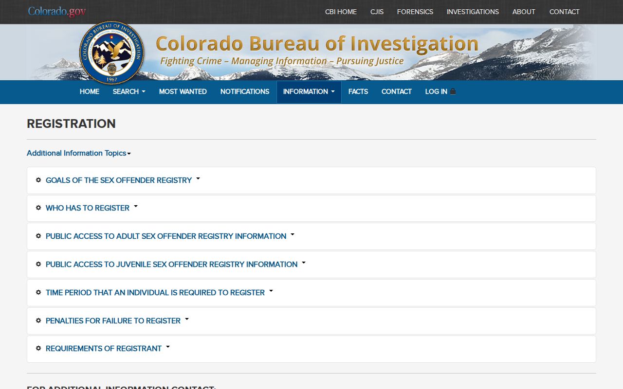 Colorado registry coverage and limitations page